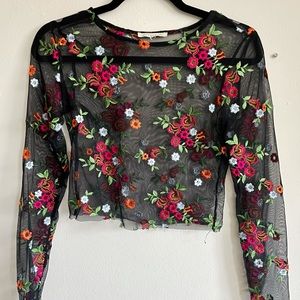 Sheer Floral Long Sleeve